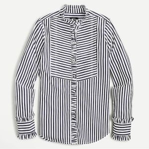 J Crew Ruffle Trim Blouse XL EUC